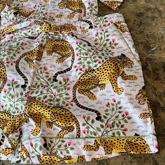 🆕 Printfresh Organic Cotton Short PJ Set Pockets S Bagheera Blush/Leopard Floral - Picture 10 of 14